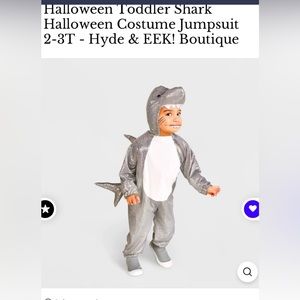 Hide and Eek toddler shark costume size 2-3T